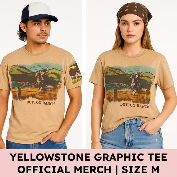 Yellowstone Other - 🌵 Yellowstone “Dutton Ranch” Graphic Tee, Vintage Wash (M) Sand/Tan,  Western